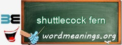 WordMeaning blackboard for shuttlecock fern